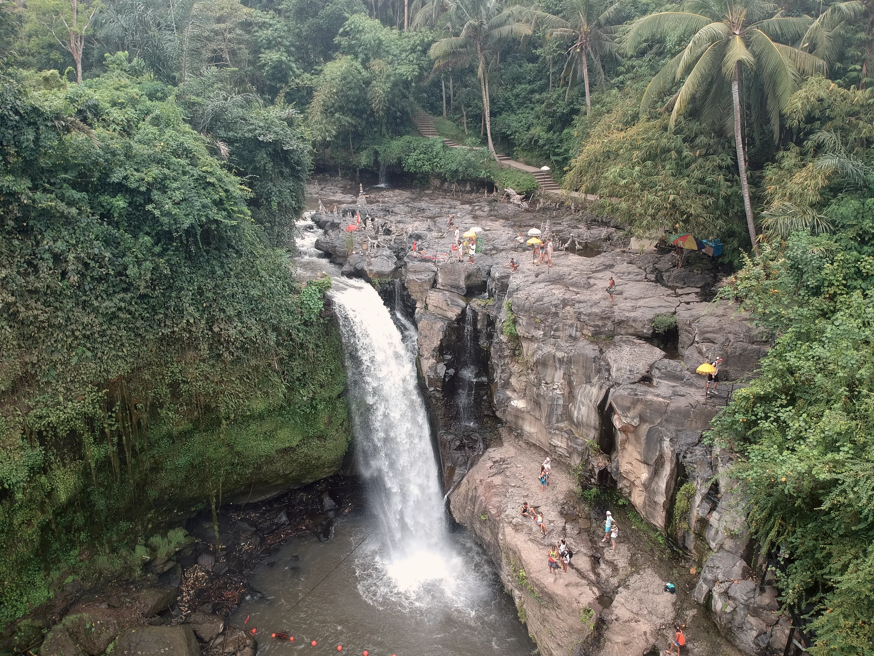 La cascade de Tegenungan dans la forêt