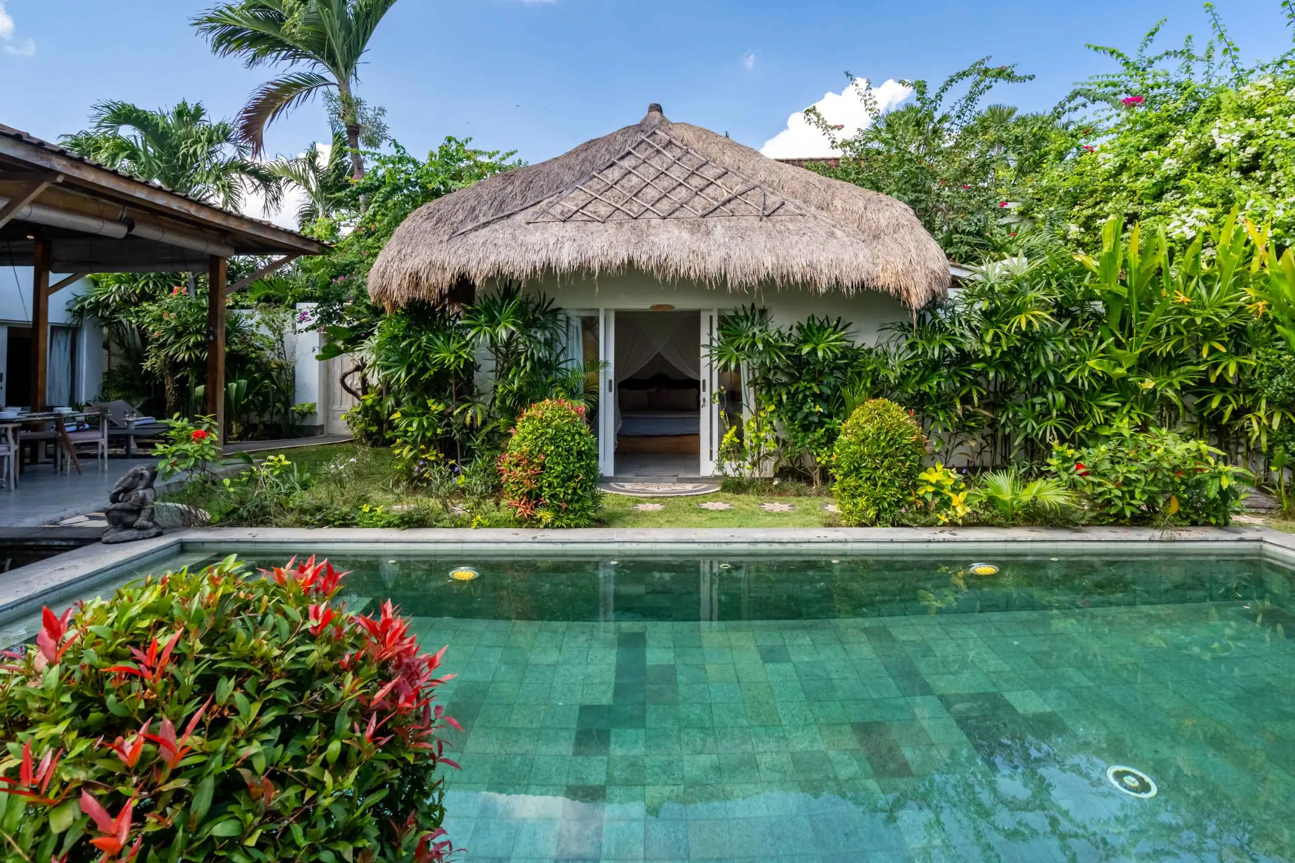 The garden and pool at Villa Aniri, Seminyak